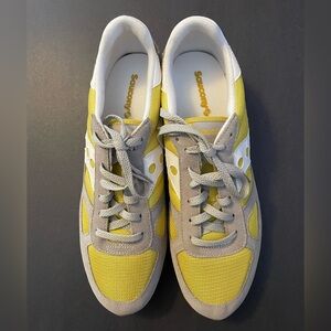 Saucony Yellow and Gray Retro Athletic Sneakers